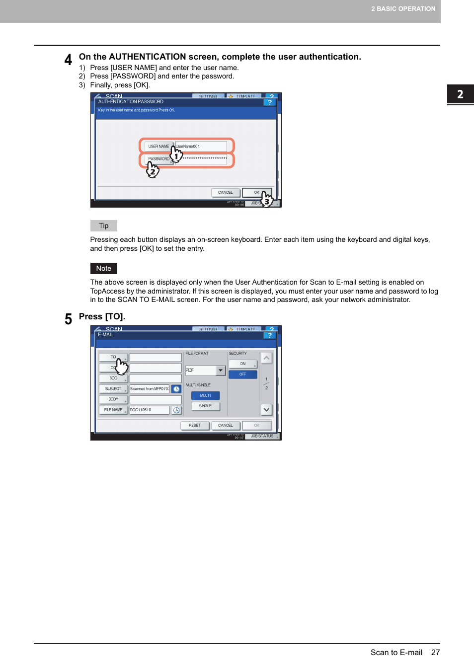 Toshiba e-STUDIO Multifunctional Digital Systems 356SE User Manual | Page 29 / 124