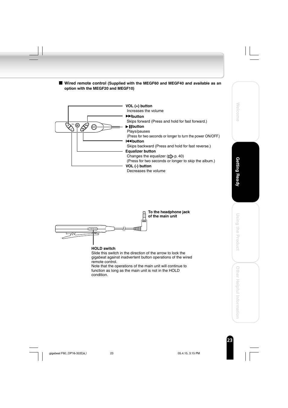 Toshiba MEGF40 User Manual | Page 23 / 75