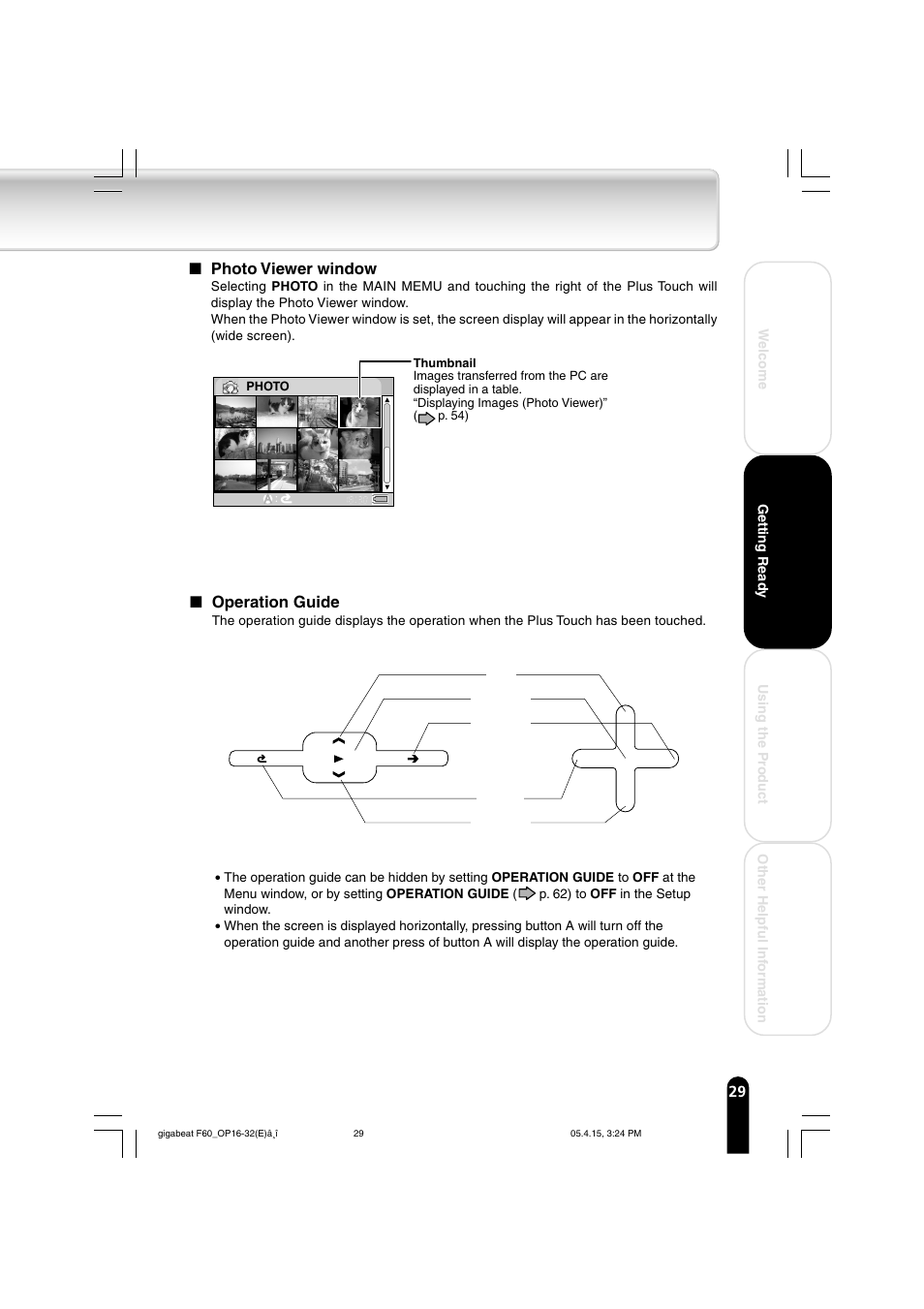 Operation guide, Photo viewer window | Toshiba MEGF40 User Manual | Page 29 / 75