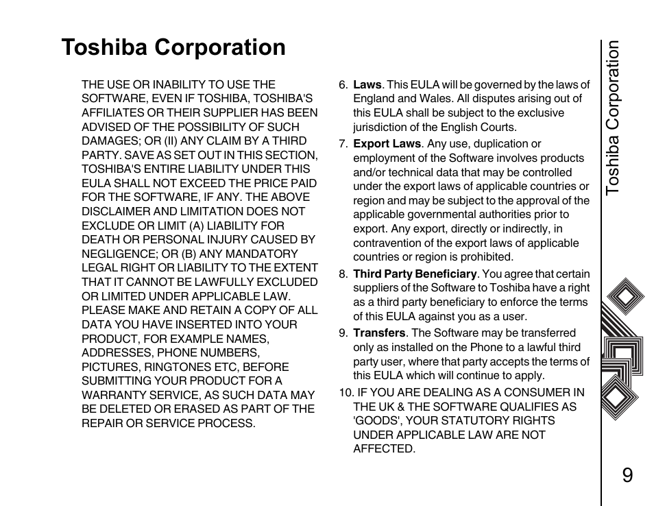 Toshiba corporation | Toshiba G500 User Manual | Page 10 / 123