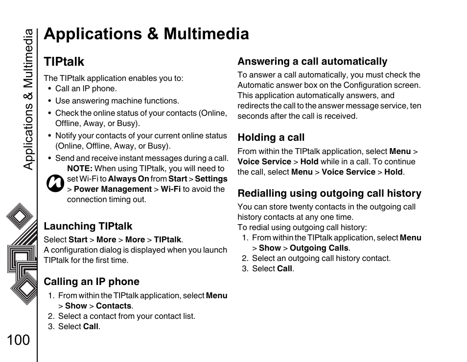 Tiptalk 100, Applications & multimedia, Tiptalk | Toshiba G500 User Manual | Page 101 / 123