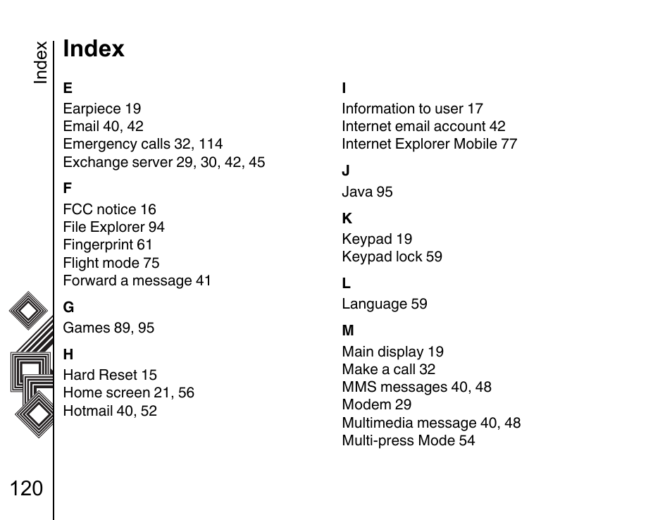 Index | Toshiba G500 User Manual | Page 121 / 123
