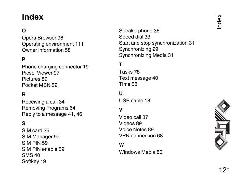 Index | Toshiba G500 User Manual | Page 122 / 123