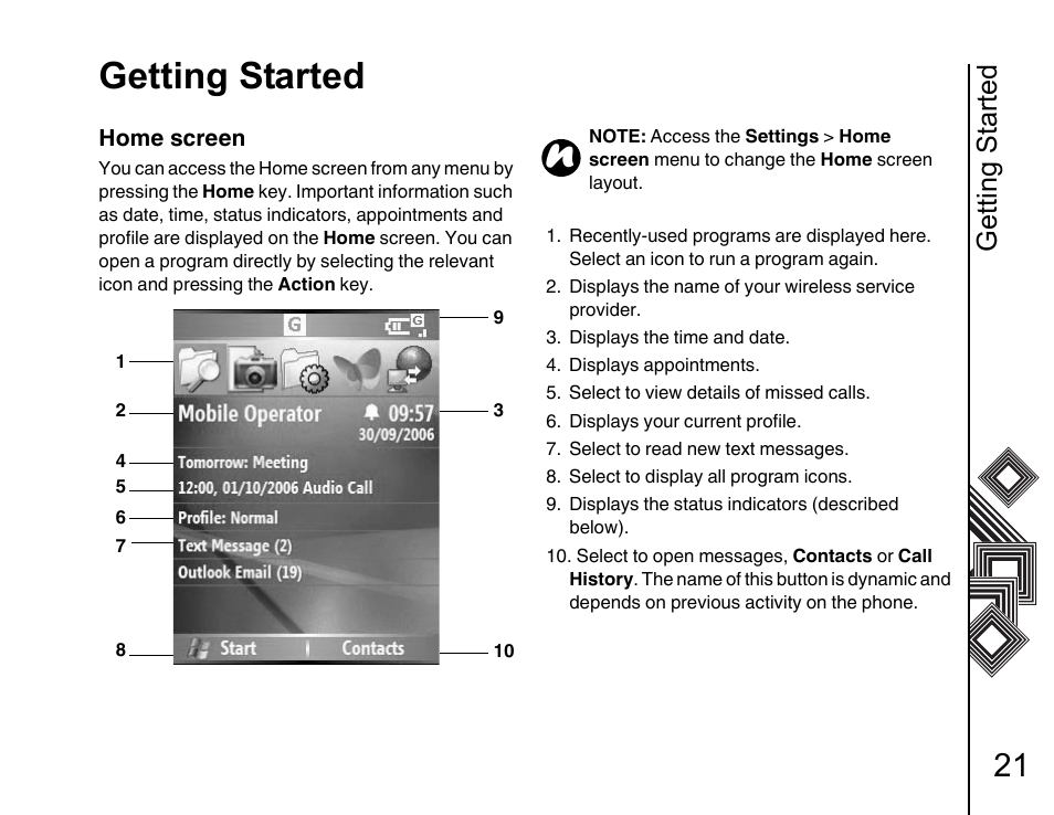 Getting started | Toshiba G500 User Manual | Page 22 / 123