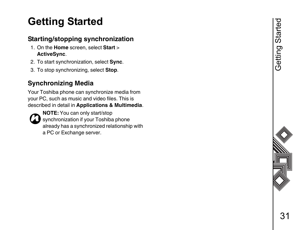 Getting started | Toshiba G500 User Manual | Page 32 / 123