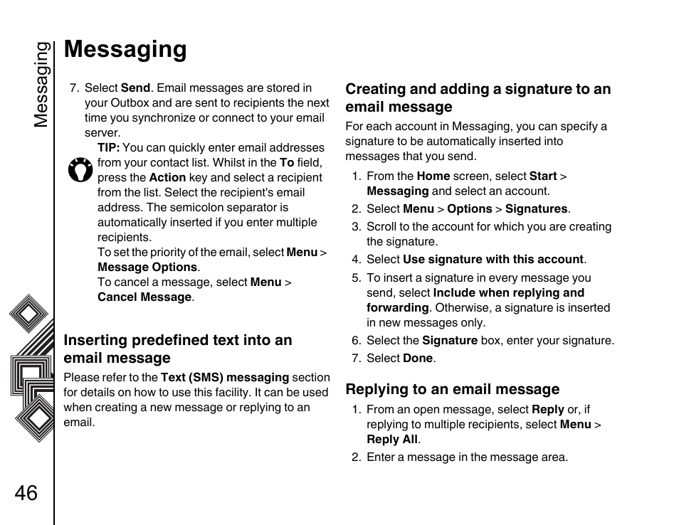 Messaging | Toshiba G500 User Manual | Page 47 / 123