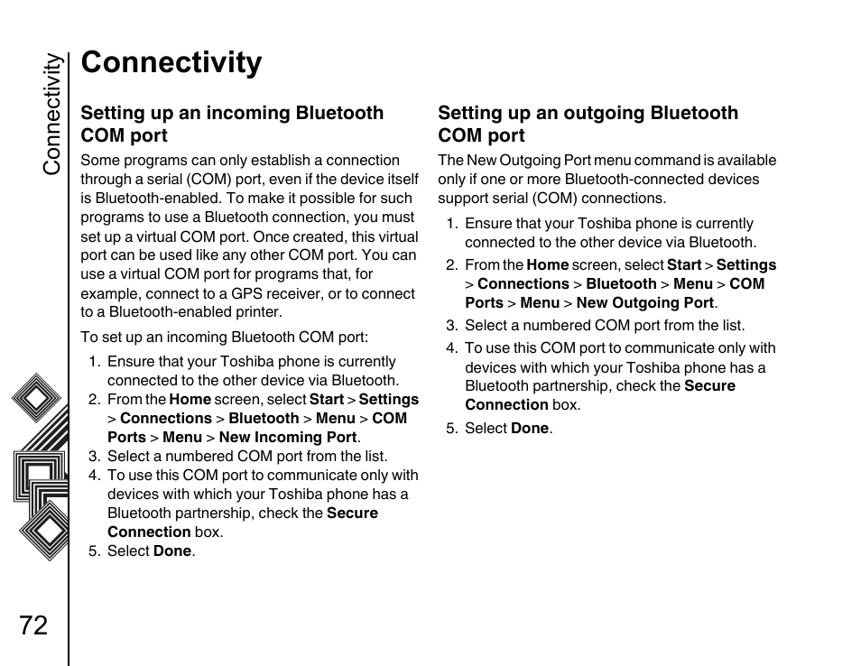 Connectivity | Toshiba G500 User Manual | Page 73 / 123
