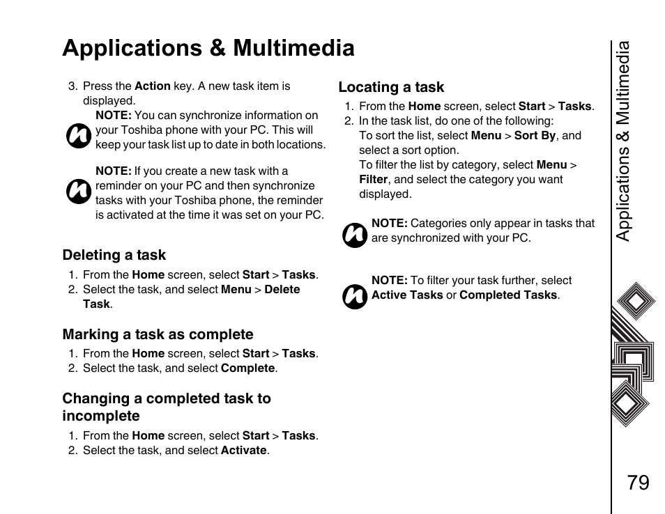 Applications & multimedia | Toshiba G500 User Manual | Page 80 / 123