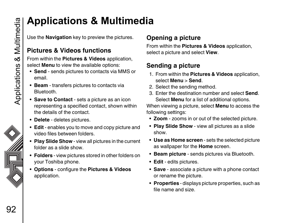 Applications & multimedia | Toshiba G500 User Manual | Page 93 / 123