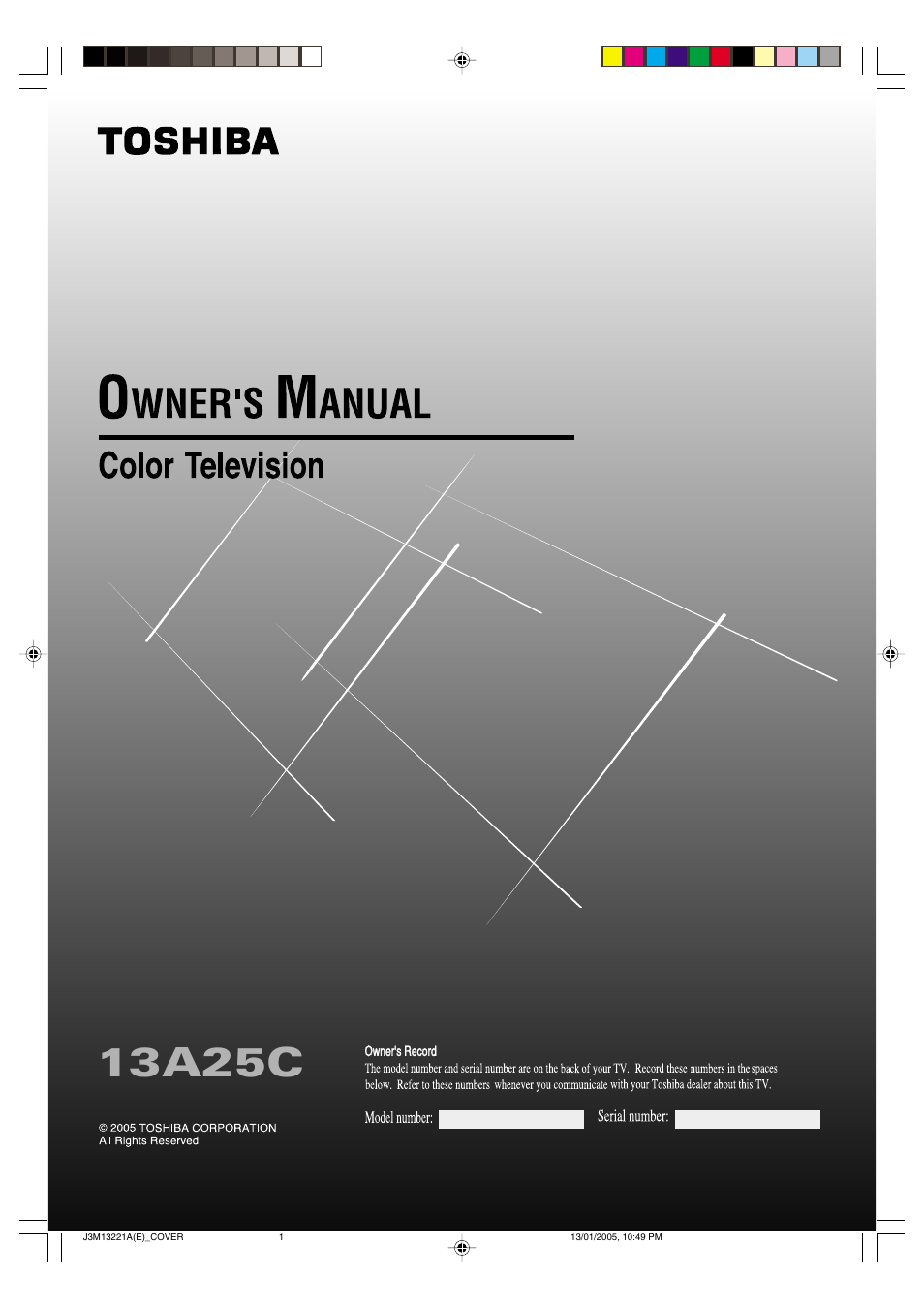 Toshiba 13A25C User Manual | 14 pages