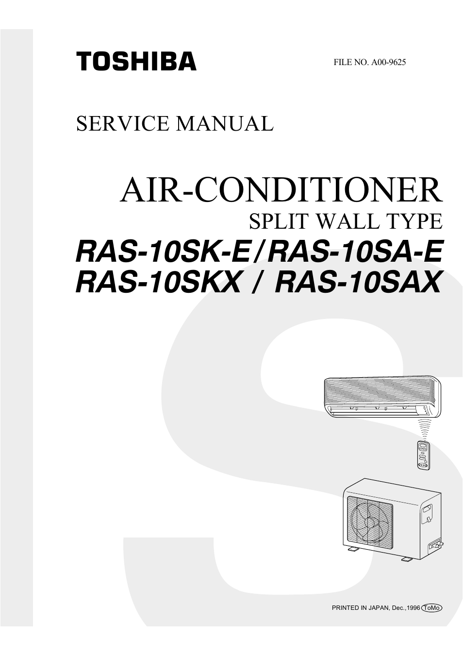Toshiba RAS-10SAX User Manual | 56 pages