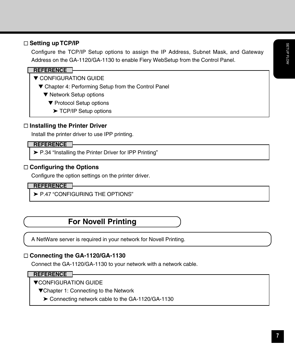 For novell printing | Toshiba GA-1120 User Manual | Page 9 / 65