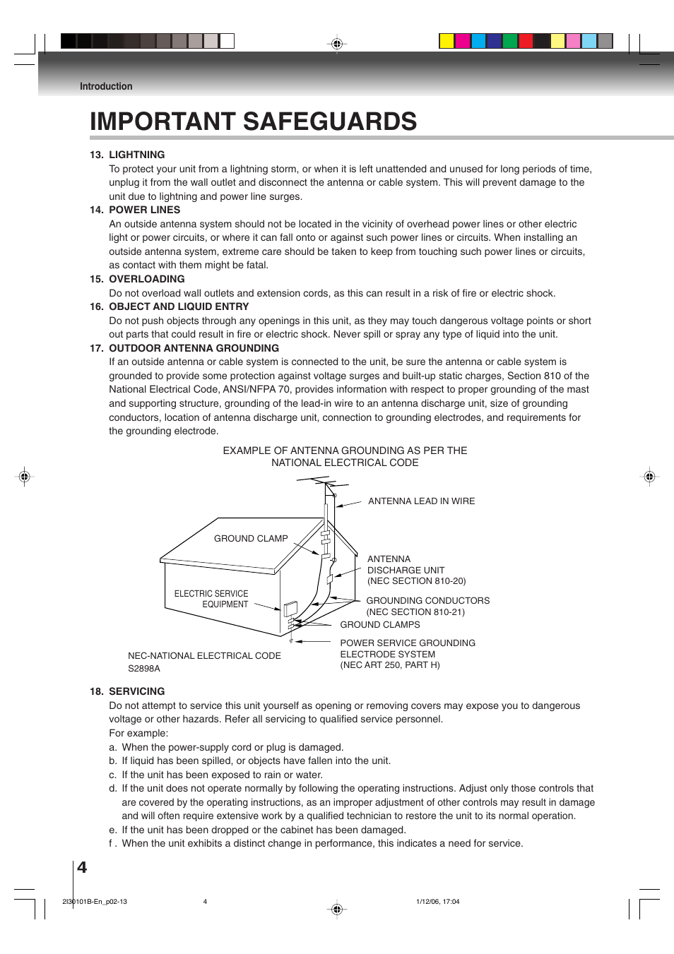 Important safeguards | Toshiba DVD Video Player SD-V394SU User Manual | Page 4 / 72