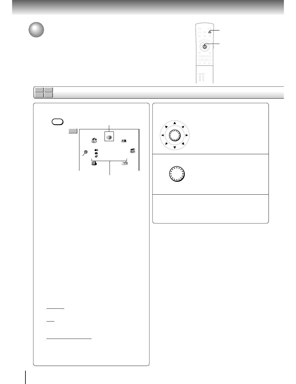 Accessing features - navi, Navi menu items | Toshiba SD-9200 User Manual | Page 45 / 70