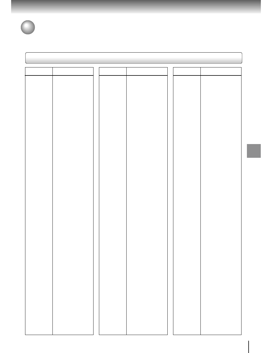 Table of languages, Table of languages and their abbreviations | Toshiba SD-9200 User Manual | Page 62 / 70