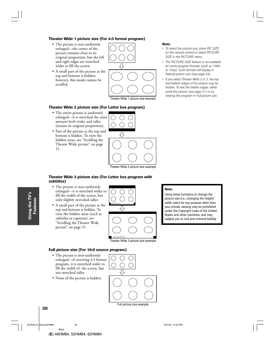 Toshiba 52HM84 User Manual | Page 30 / 68