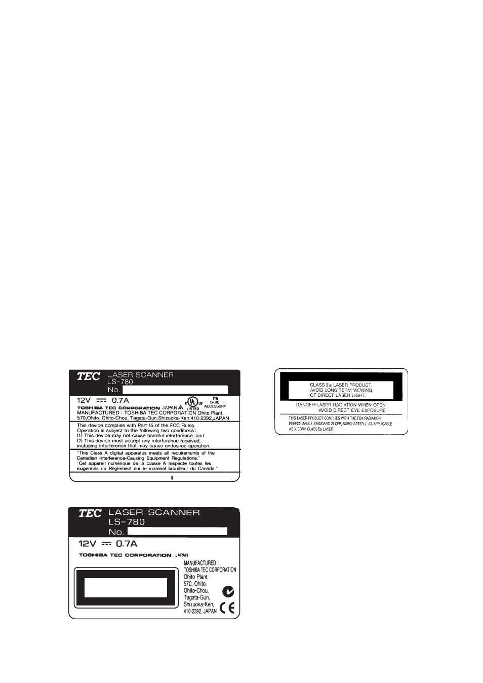 Introduction, Laser safety | Toshiba TEC LS-780 SERIES User Manual | Page 7 / 16