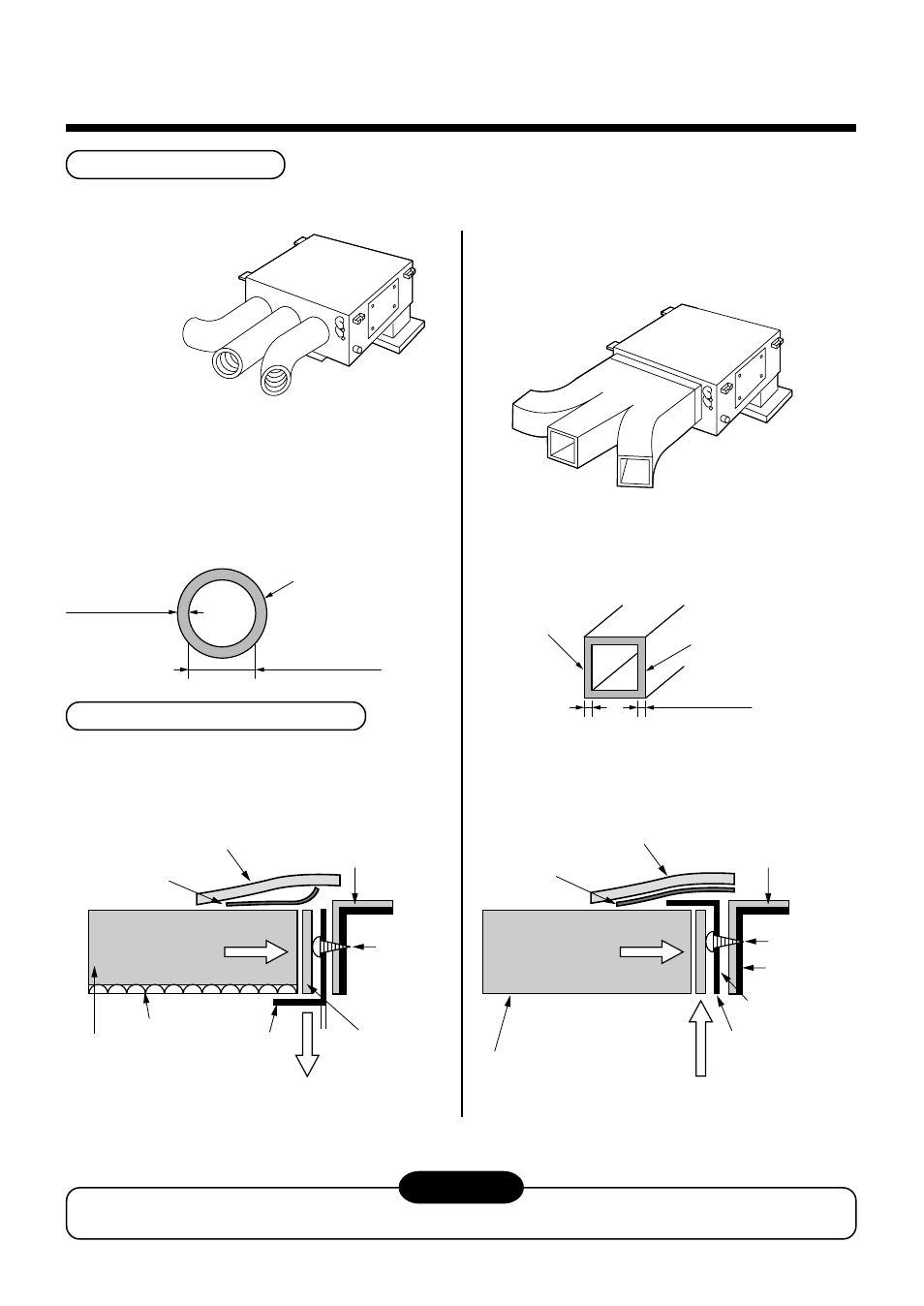 Air ducting work, Caution, 71 installation reference | Connecting method of the duct | Toshiba RAM-SM560BT-E User Manual | Page 74 / 110