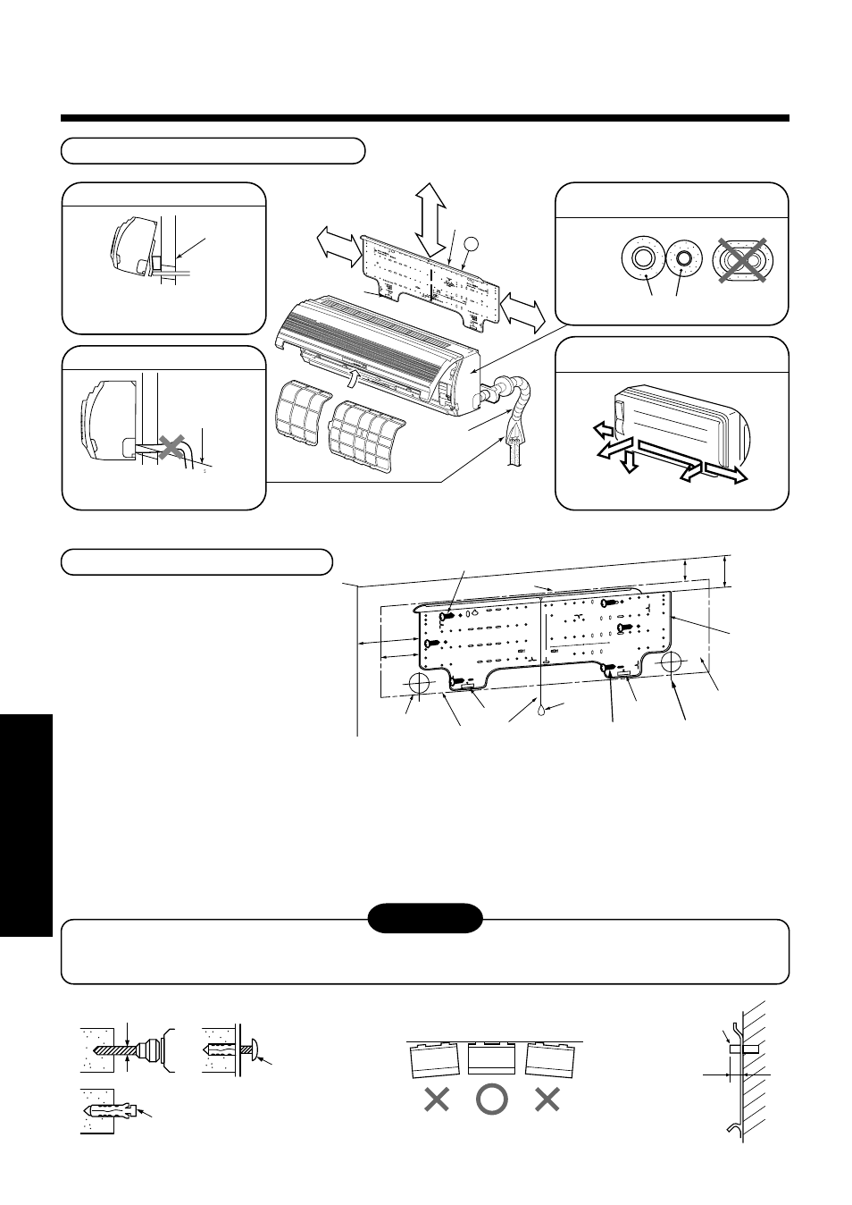 Installation procedure, Caution, Installation diagram of indoor unit | Mounting the installation plate | Toshiba RAM-SM560BT-E User Manual | Page 97 / 110