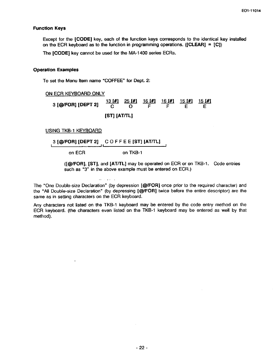 Toshiba TEC MA-1400-100 User Manual | Page 28 / 96