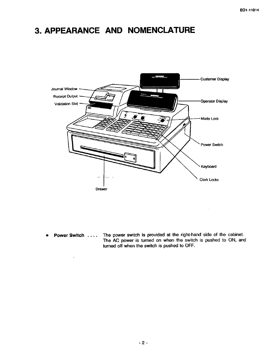 Appearance and nomenclature | Toshiba TEC MA-1400-100 User Manual | Page 8 / 96