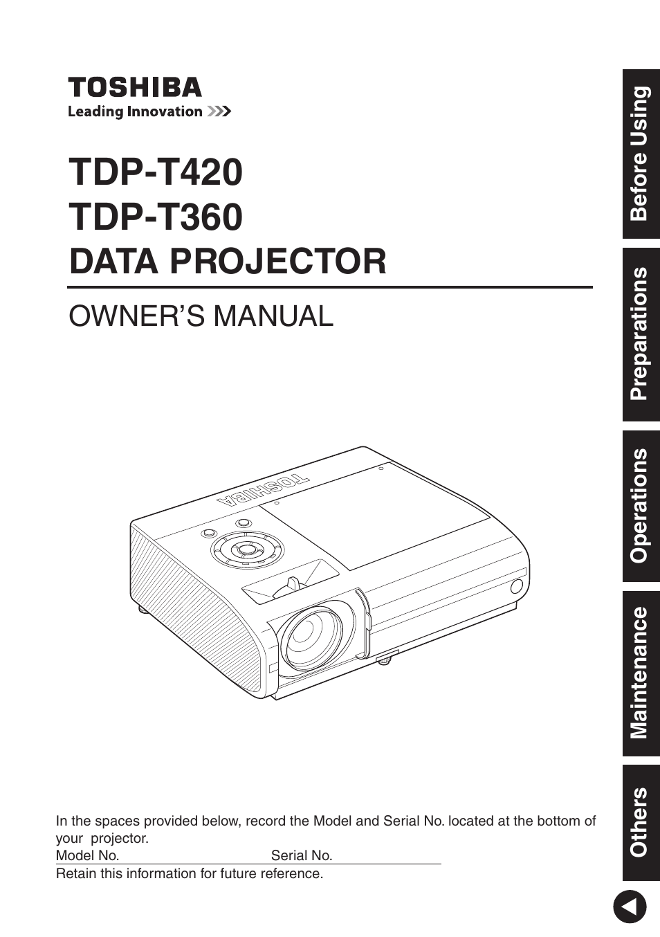 Toshiba Data TDP-T420 User Manual | 29 pages