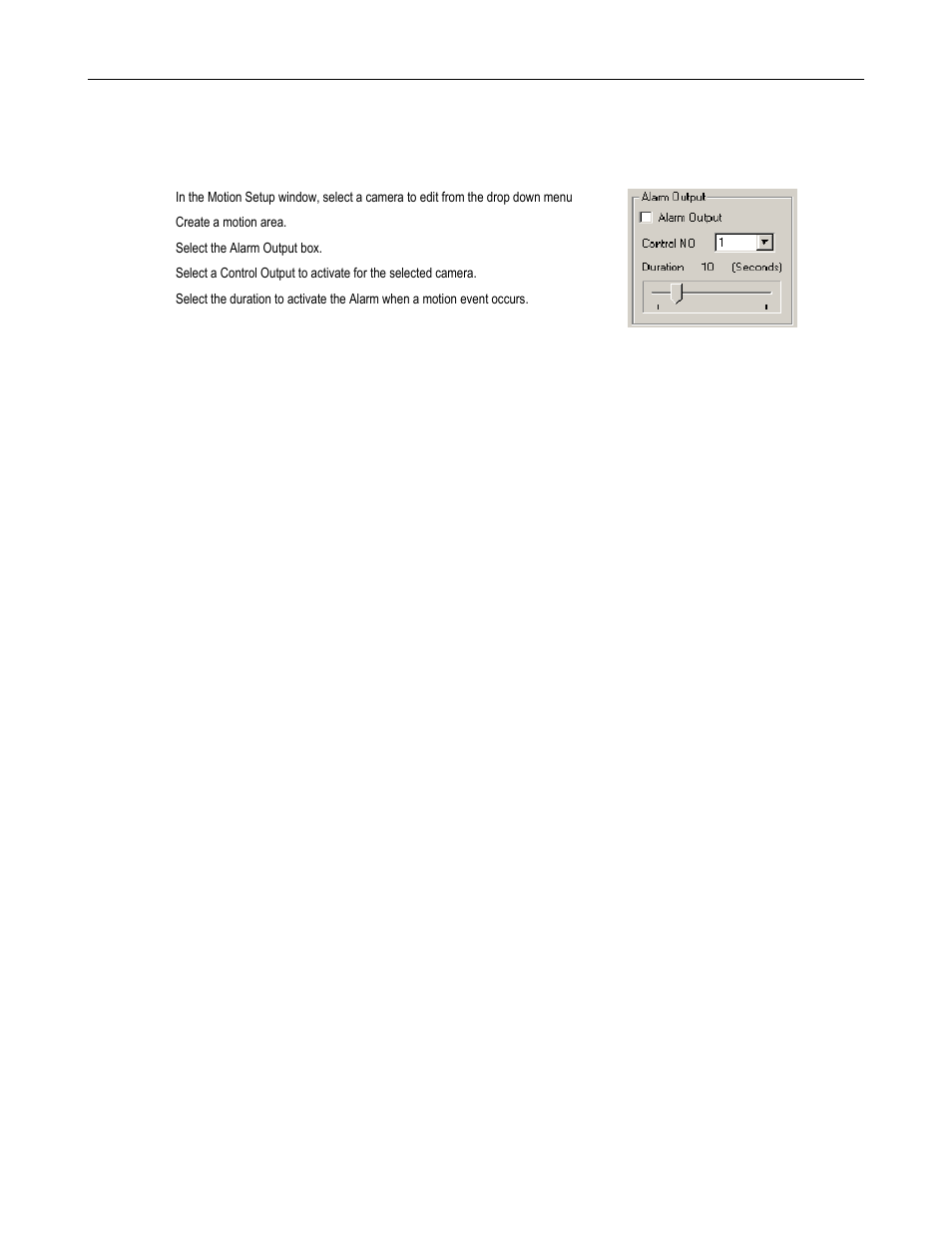 Activating an alarm on a motion event | Toshiba DVR16-X User Manual | Page 60 / 141