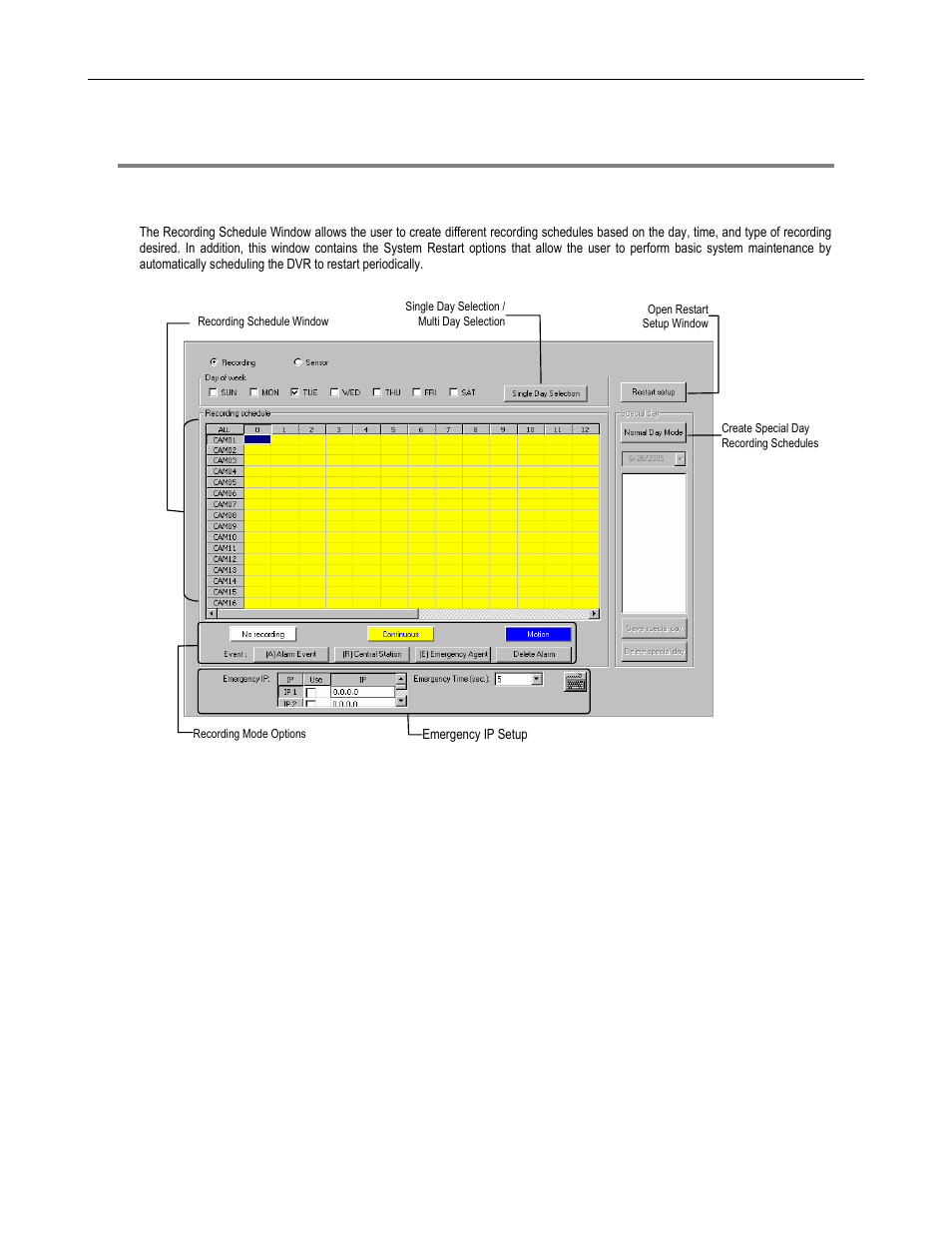 Schedule setup, Recording schedule | Toshiba DVR16-X User Manual | Page 64 / 141