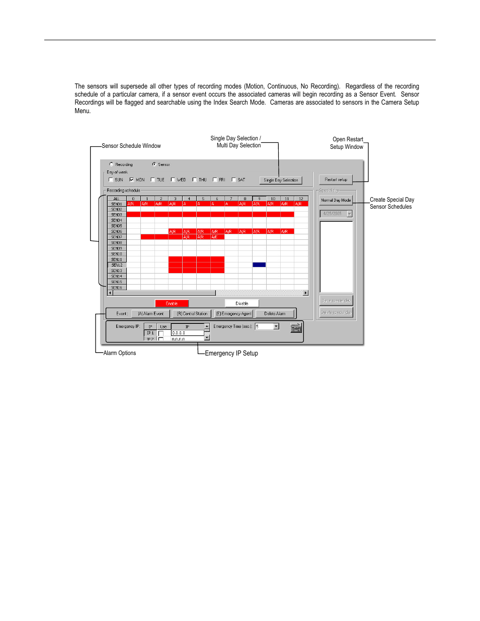 Sensor schedule | Toshiba DVR16-X User Manual | Page 65 / 141