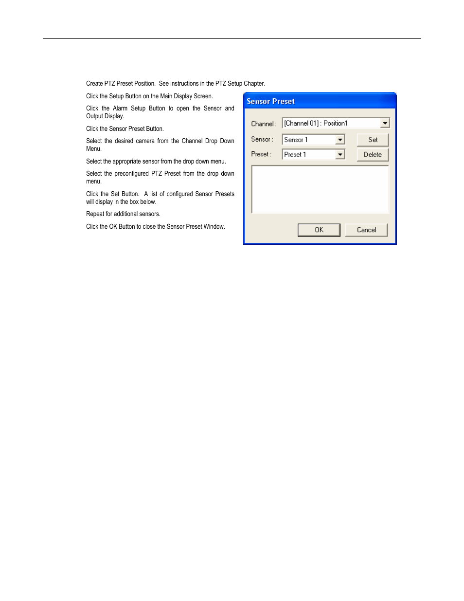 Activate ptz preset on sensor | Toshiba DVR16-X User Manual | Page 70 / 141