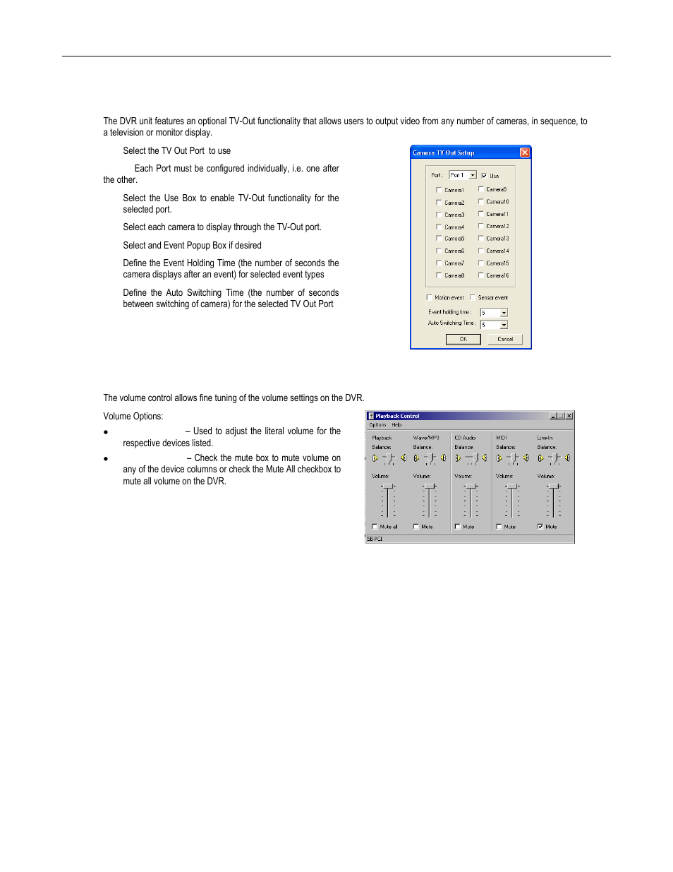Tv-out setup, Volume | Toshiba DVR16-X User Manual | Page 73 / 141