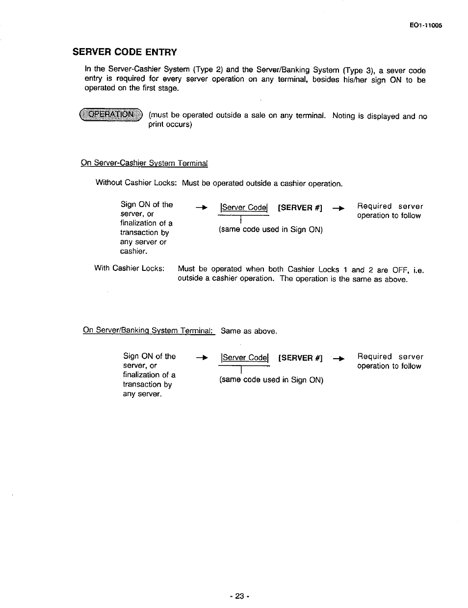 Server code entry | Toshiba TEC FDS-50 User Manual | Page 26 / 104