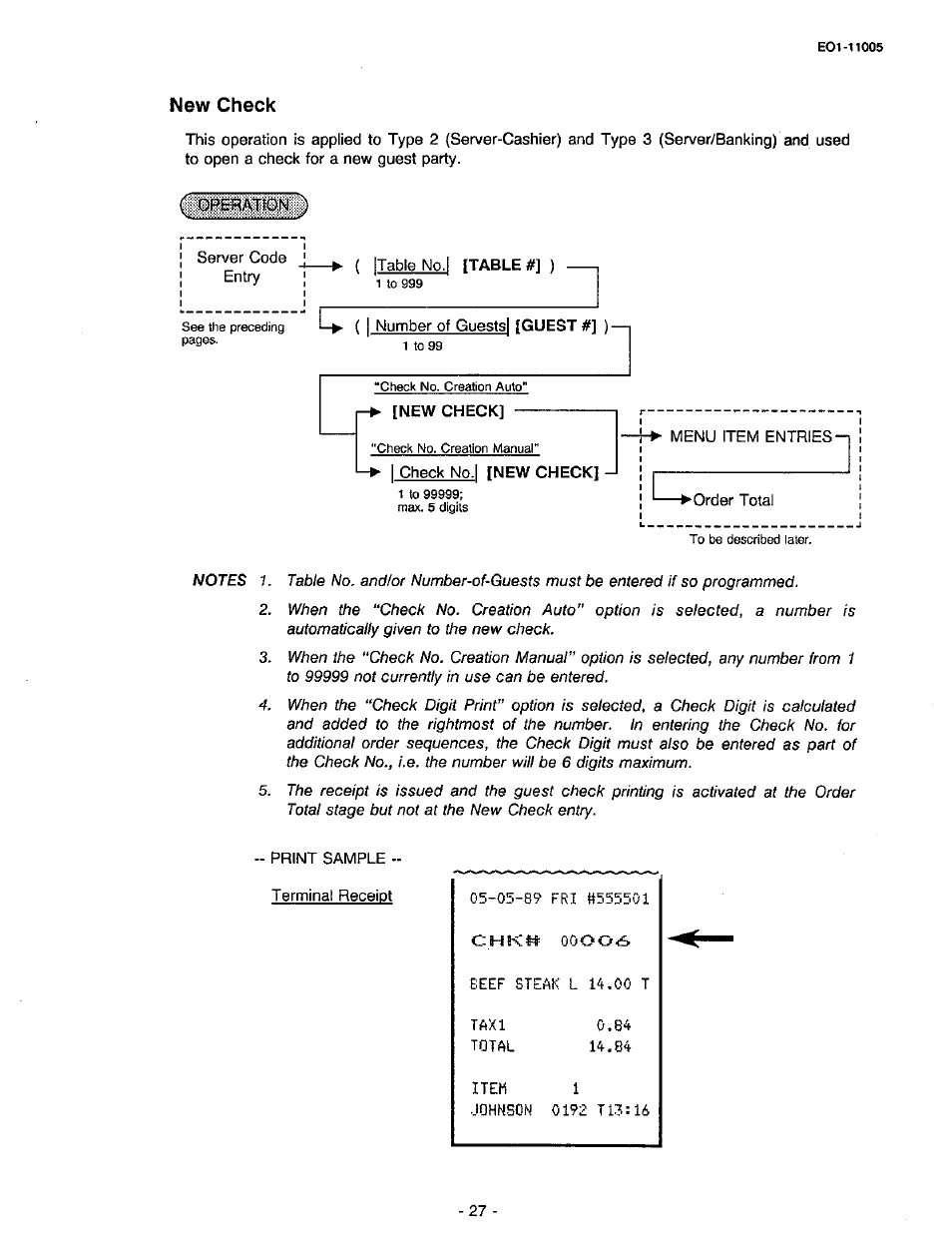 New check | Toshiba TEC FDS-50 User Manual | Page 30 / 104