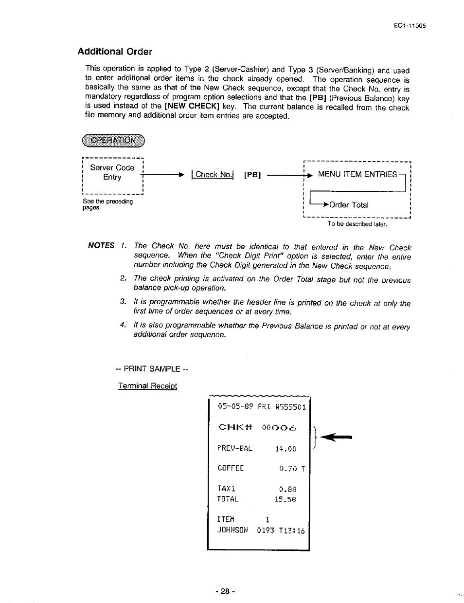 Additional order | Toshiba TEC FDS-50 User Manual | Page 31 / 104