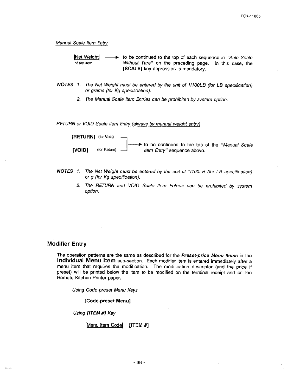 Modifier entry | Toshiba TEC FDS-50 User Manual | Page 39 / 104