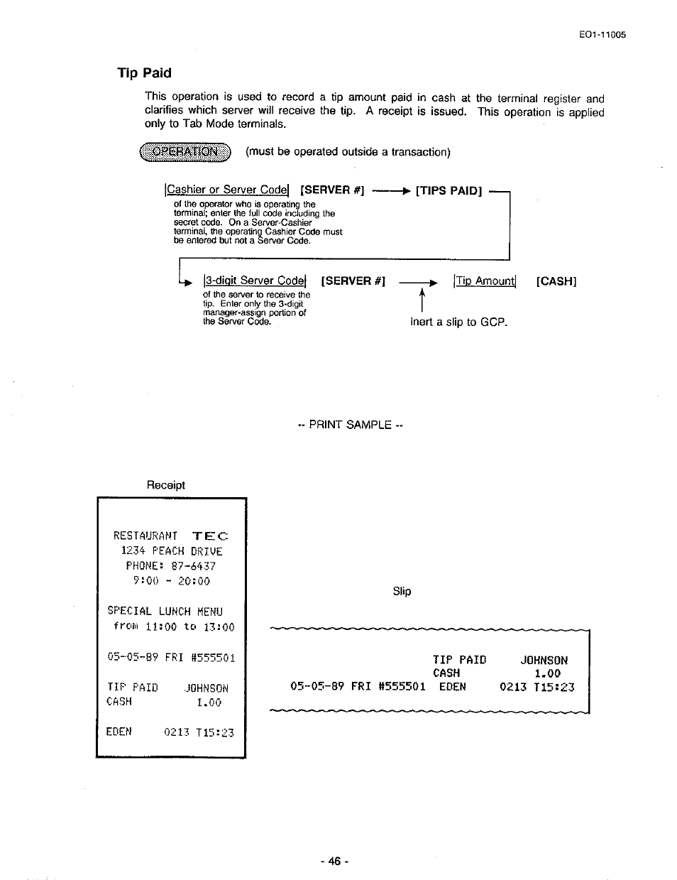 Tip paid | Toshiba TEC FDS-50 User Manual | Page 49 / 104