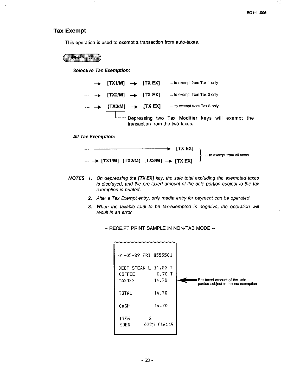 Tax exempt | Toshiba TEC FDS-50 User Manual | Page 56 / 104