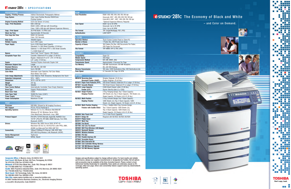 Toshiba 281C User Manual | 8 pages