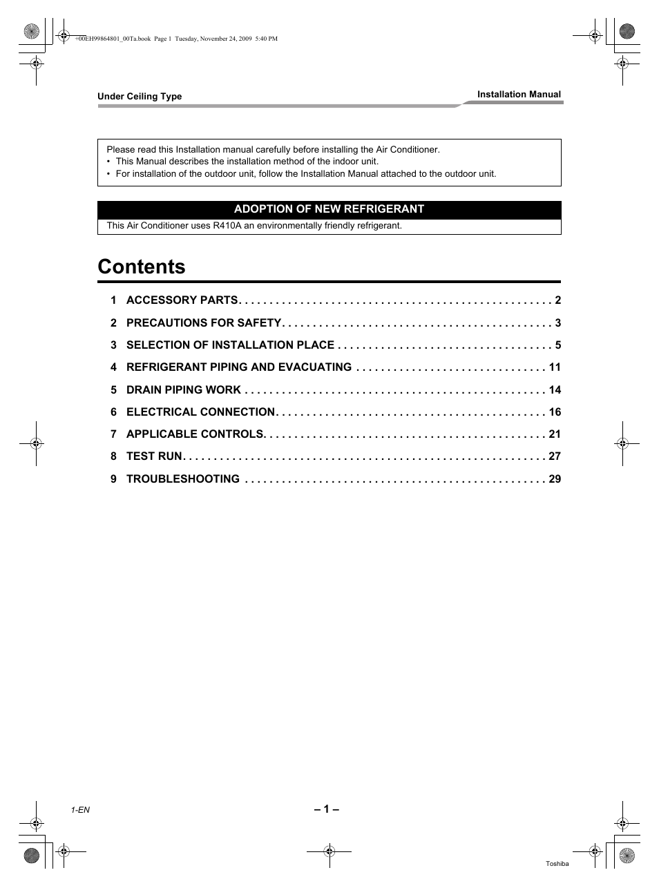 Toshiba CARRIER RAV-SP420CT-UL User Manual | Page 2 / 34