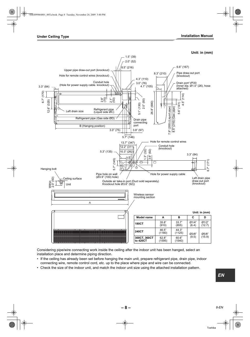 Toshiba CARRIER RAV-SP420CT-UL User Manual | Page 9 / 34