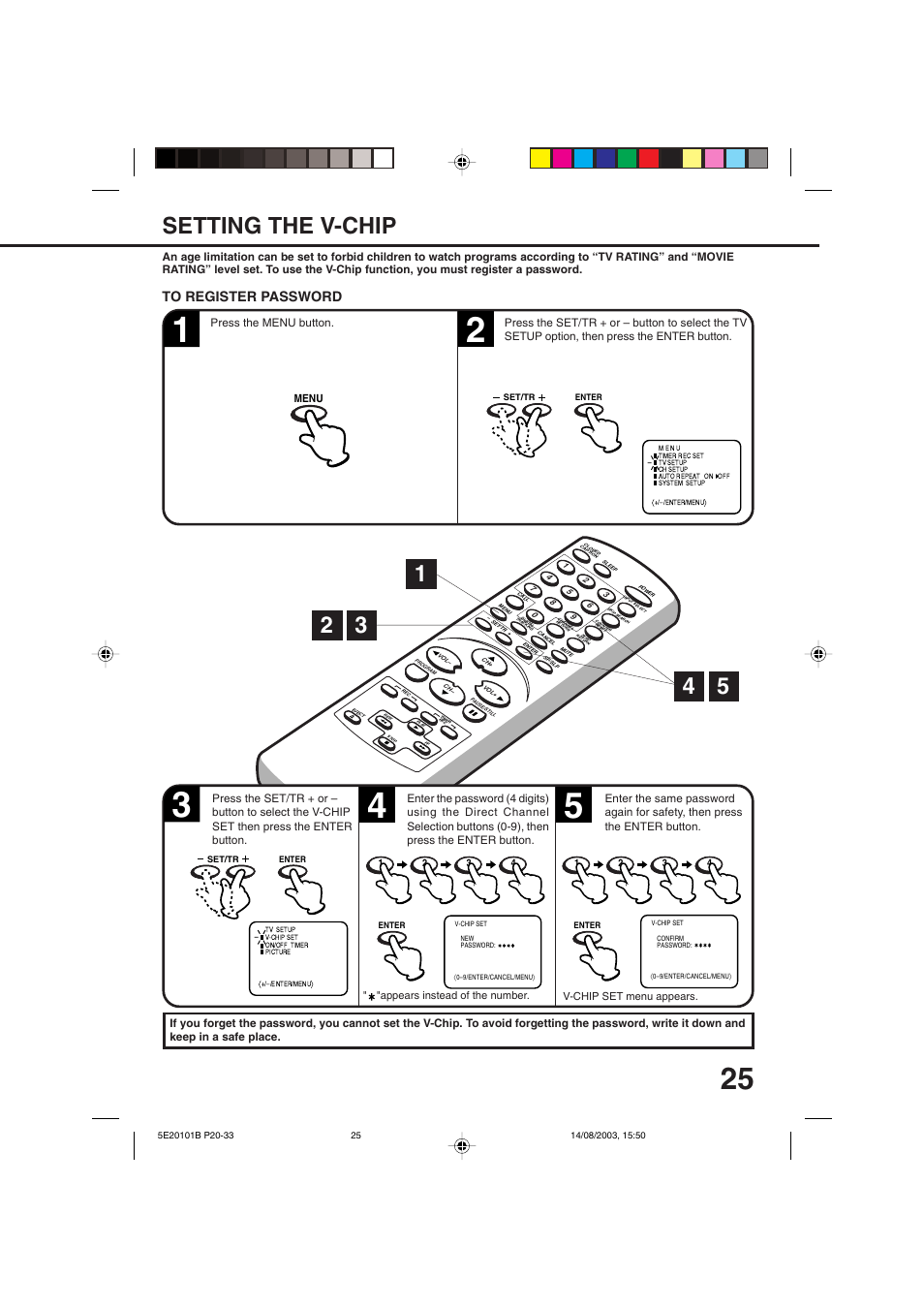 Setting the v-chip | Toshiba MV19N2/W User Manual | Page 27 / 56