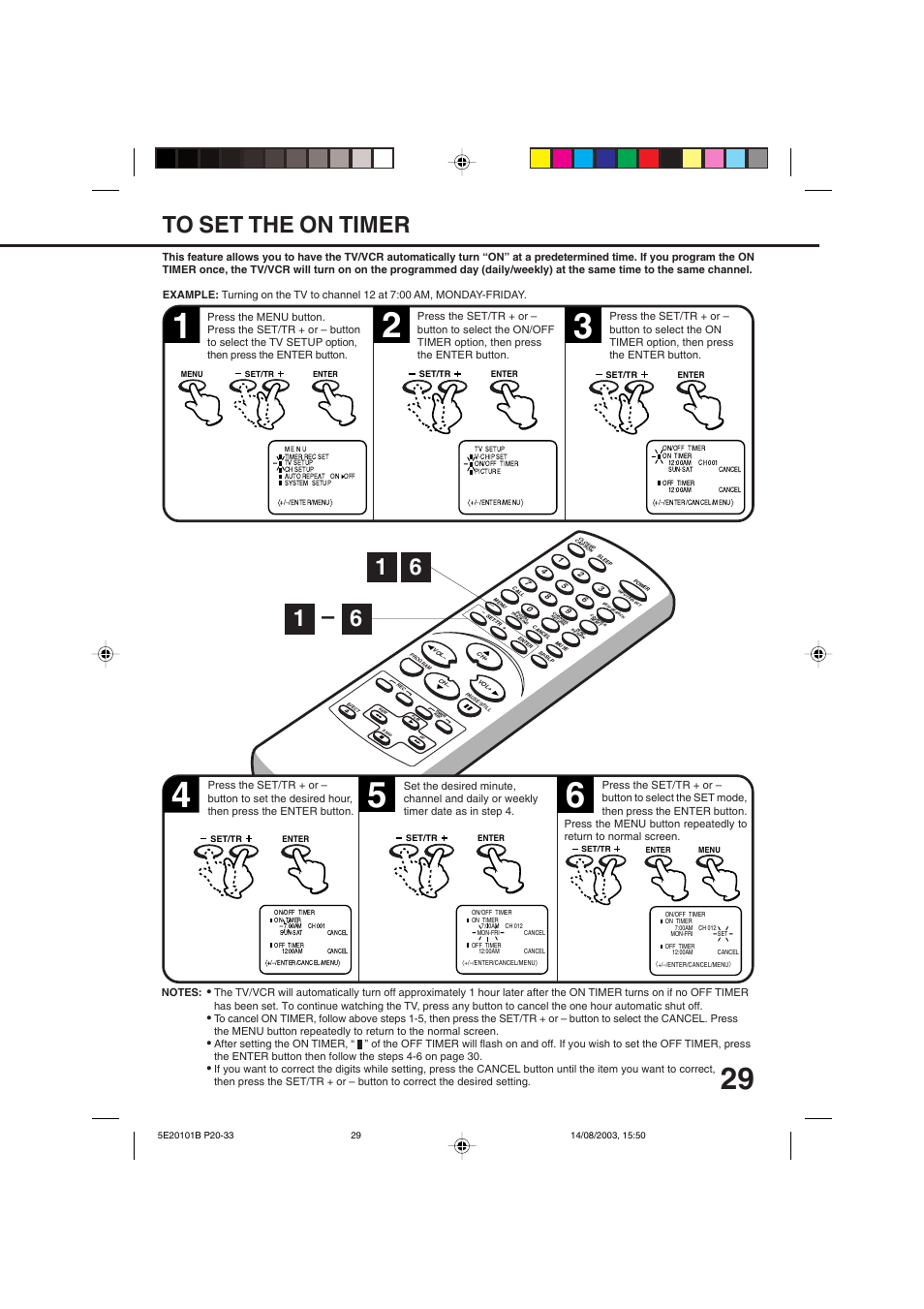 Set the on timer | Toshiba MV19N2/W User Manual | Page 31 / 56