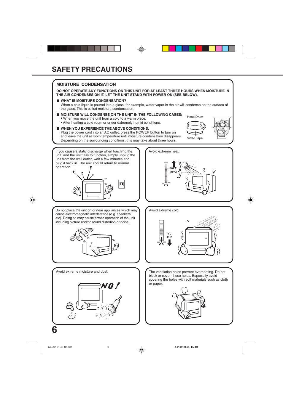 Safety precautions | Toshiba MV19N2/W User Manual | Page 8 / 56