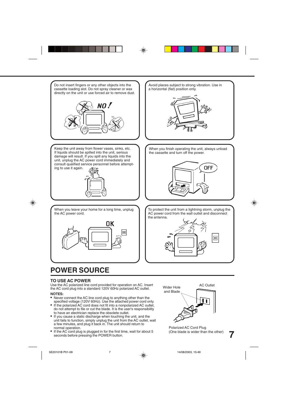 Power source | Toshiba MV19N2/W User Manual | Page 9 / 56