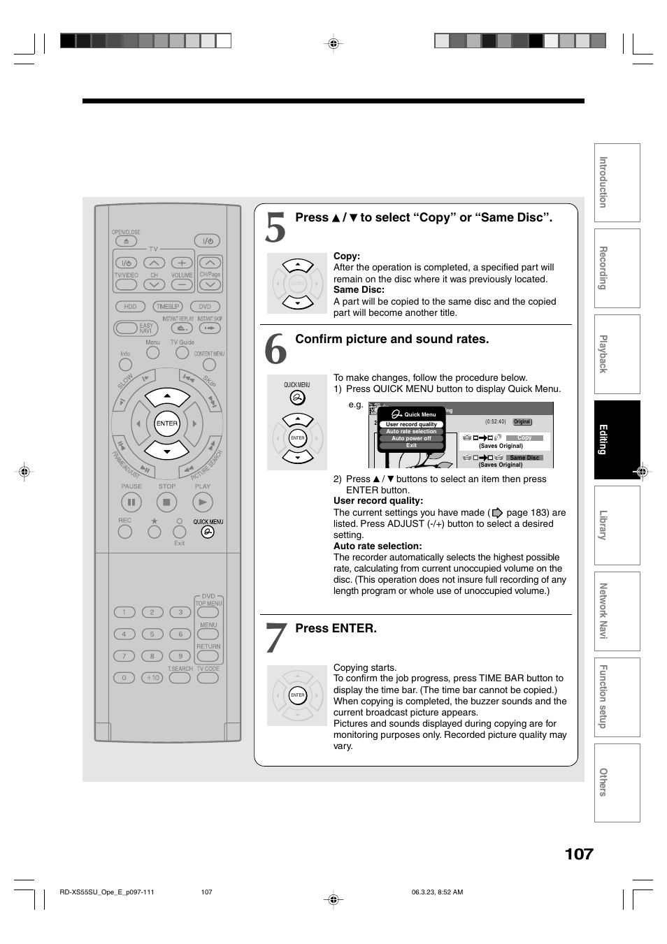 Toshiba RD-XS55KU User Manual | Page 107 / 199