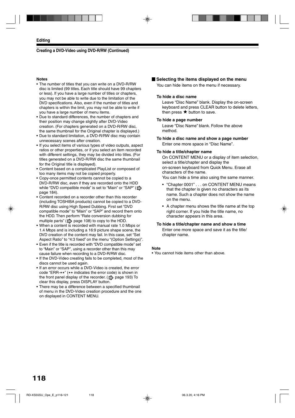 Toshiba RD-XS55KU User Manual | Page 118 / 199