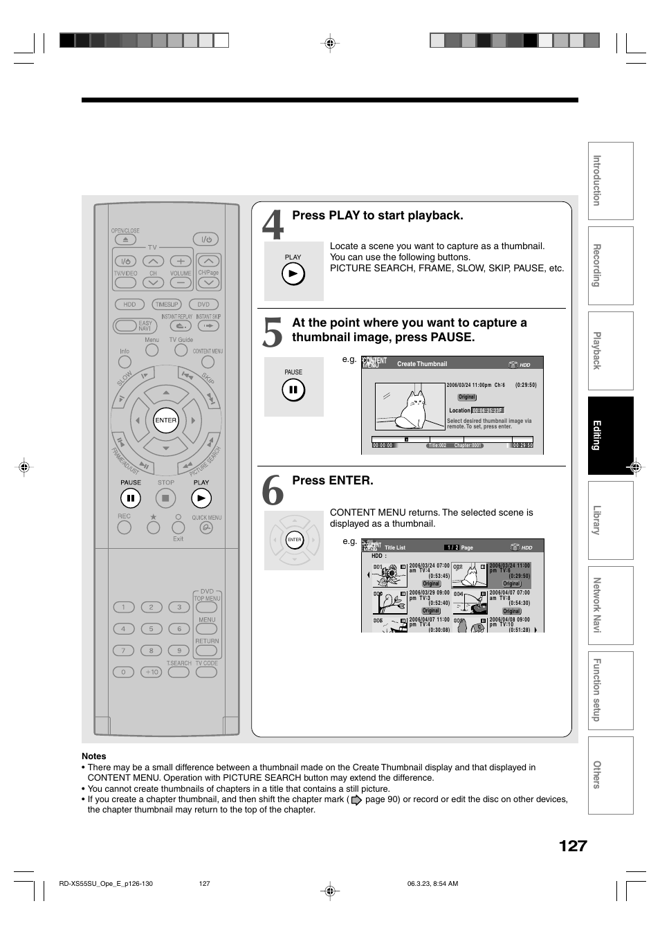 Press play to start playback, Press enter | Toshiba RD-XS55KU User Manual | Page 127 / 199