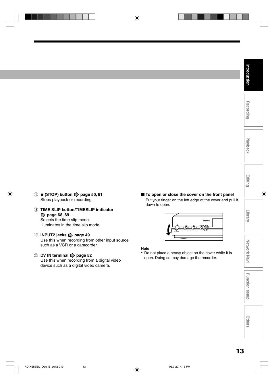 Toshiba RD-XS55KU User Manual | Page 13 / 199