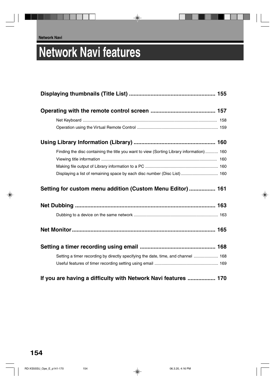 Network navi features | Toshiba RD-XS55KU User Manual | Page 154 / 199