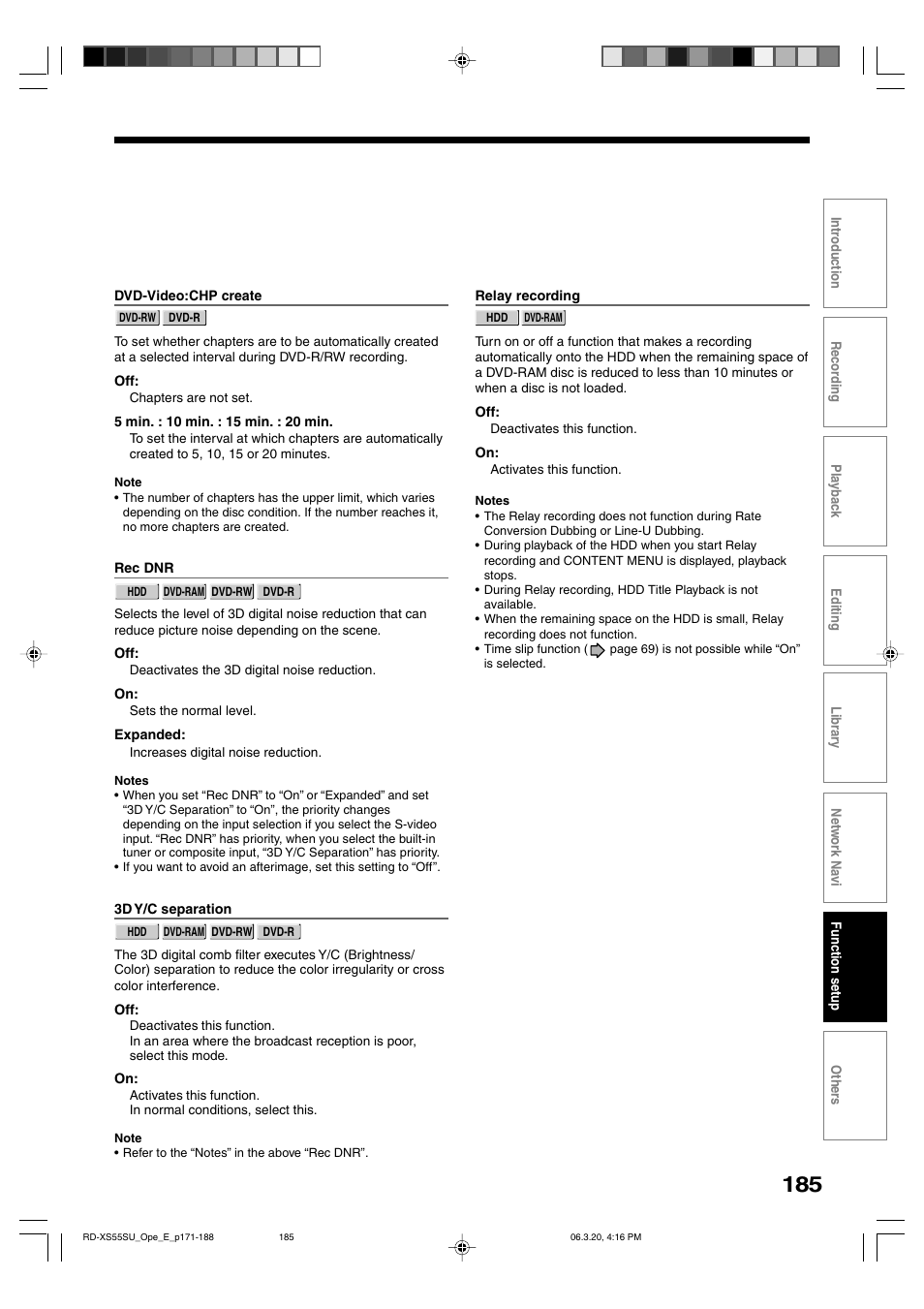 Toshiba RD-XS55KU User Manual | Page 185 / 199